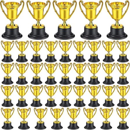 40 stk Gullpriser Trofékopper Plast Gull Mini Priser Og Barn Klasserom Skole Belønninger Sport