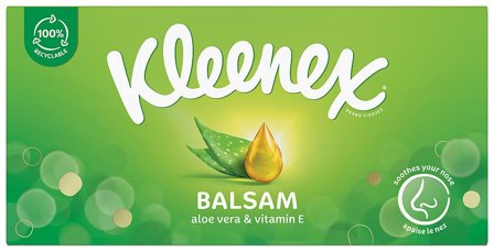 Kleenex Balsam Box 64 stk, Medicin & Pleje, Forkølelse & Næse, Lommetørklæder