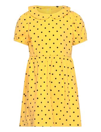 Polka Dot Aop Ss Dress Dresses & Skirts Dresses Casual Dresses Short-sleeved Casual Dresses Gul Mini Rodini*Betinget Tilbud