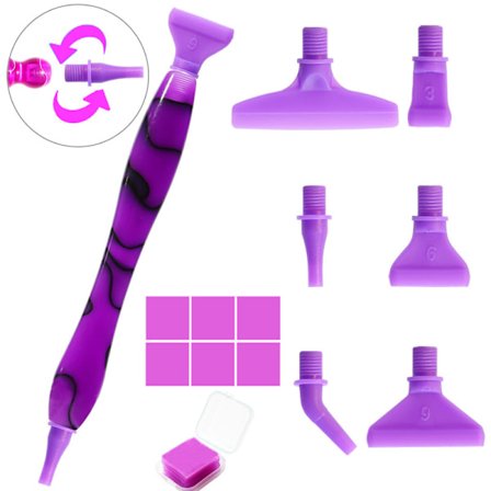 5D hartsdiamantmålningspenna spetsträningshuvud med lim lerrullar