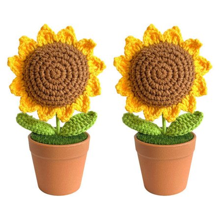 IC 2 krukor med handgjorda krukväxter hemdressarrangemang gul