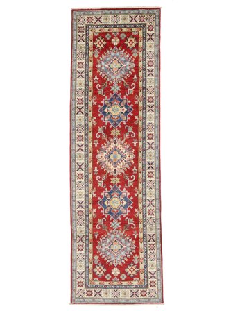 Tappeto Kazak Fine 78X252 Passatoie Marrone/Rosso Scuro (Lana, Afghanistan)