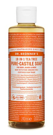 Dr. Bronner's Castile Soap Tea-Tree 240 ml, Skincare, Kropspleje, Bodyshampoo