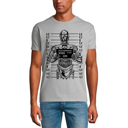 T-shirt Herr - ULTRABASIC - Star Wars - Mugshot av C3PO - 100% Bomull - Kortärmad
