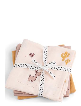 Burp Cloth 3-Pack Gots Lalee Baby & Maternity Baby Sleep Muslins Muslin Cloths Multi/mönstrad D By Deer