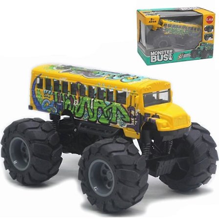 Skolebus Monstertrucks Støbt 1:43 Gul Legetøj Biler Modeller Metal Træk Tilbage Legekøretøjer Til Børn