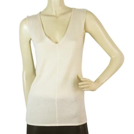 Saint Laurent Vintage Pre-ownedCashmeretoppe Hvid, Dame