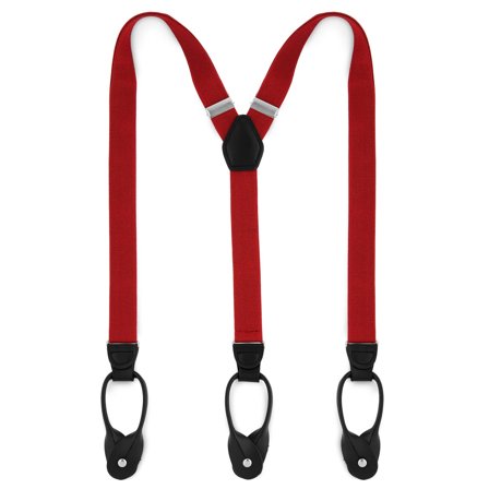 Slanke Karmosinrøde Seler m. Stropper til Knapper til mænd - Seler m. Stropper til knapper