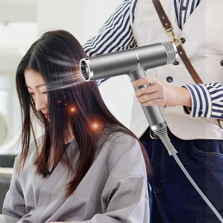 Hårfön, lätt resehårfön för normalt och lockigt hår, inklusive stylingmunstycke för lockigt hår, smart inverterare med hög effekt