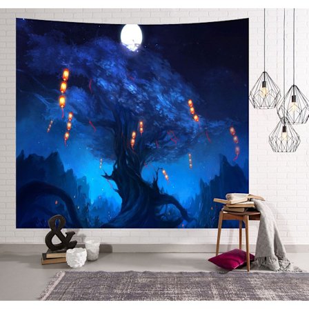 3D Digital Tryckt Gobeläng Bakgrund Multi Landskap Borstad Tyg Konst Gobeläng (QHGTSS7 150*150)