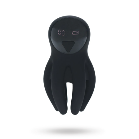 Digital Vibrating Penis Head Stimulator with Tentacles - Black - Vuxen.dk: For ham