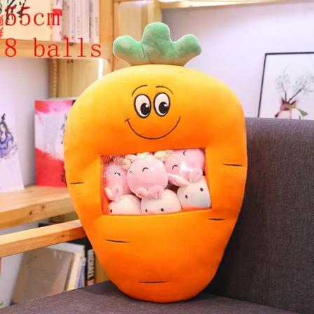 En plyschpåse Pudding Leksaker Cookie Balls Japansk animation Sumikko Gurashi Sakura Bunny Frukter Avokado Banan Godispåse Present style-31-carrot