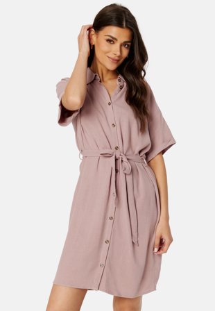 Pieces Pcvinsty Linen Shirt Dress Woodrose Klær