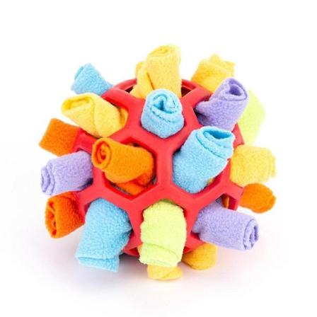 Boble gummiball Hundeleke Interaktiv hundepuslespill Kjæledyr Snuffle Ball Leke rød