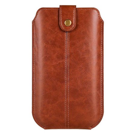 (7.2" Ljusbrun) F0v Crazy Horse Textur PU Läder Telefon Bältesväska för Mobiltelefoner f4s Universal Midje Telefon Holster