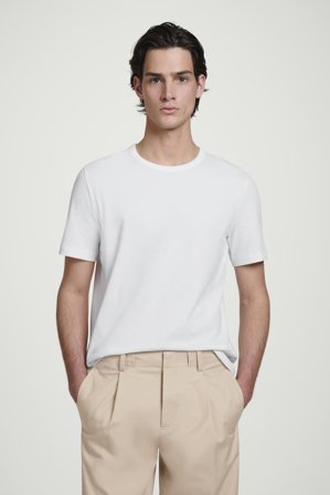 COS Men's Brushed-Cotton T-Shirt in White