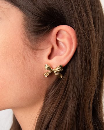 IOAKU BOW STUD Guldig Smycken Tjej - Kids Brand Store