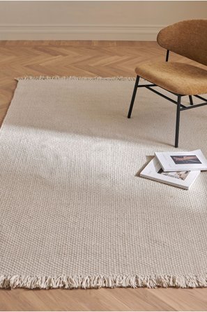 &Home - Uldgulvtæppe Ferrol - Hvid - Uldtæpper - 140X200 - Fra Homeroom