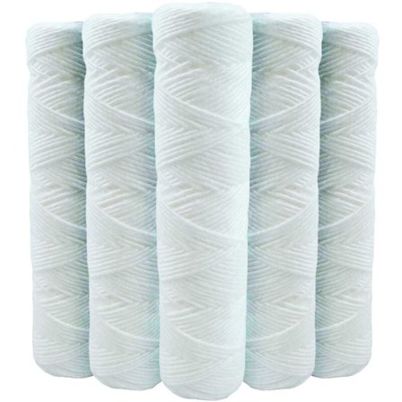 Pakke med 5 stk. 9 3/4 tommers Anti-Sediment Vannfilterpatroner - 20 mikron Kompatible med 10 tommers Filter