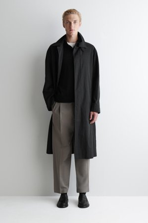 COS Homme Polo Slim En Laine Mérinos in Noir