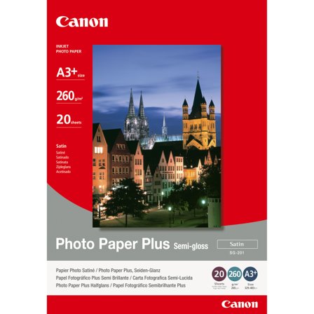 Canon Photo Paper Plus SG-201 - fotopapir - halvblank - 20 ark - A3 Plus - 260 g/m²
