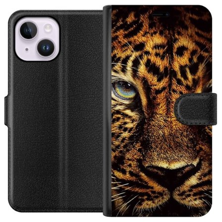 Kompatibelt Lommeboketui til Apple iPhone 15 Plus leopard