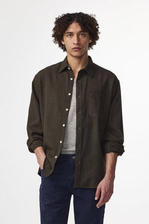 NN.07 Deon 5465 Hemd Herren Grün Bio-Baumwolle