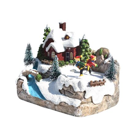 Joulukylan talot, LED-valot talvijoulukyliin ja pienoismalliset jouluhahmot