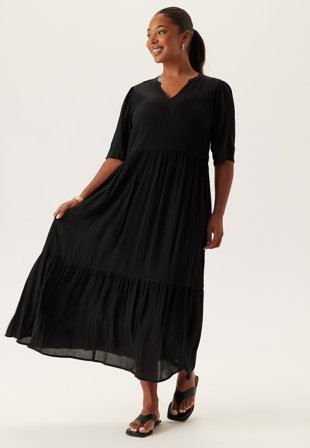 Happy Holly - Puff Sleeve Viscose Dress - 40/42