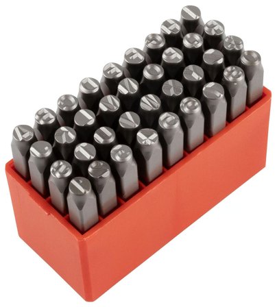 PELA 549860 Bokstavs- och sifferstans 6 mm, 36-pack, Verkstad