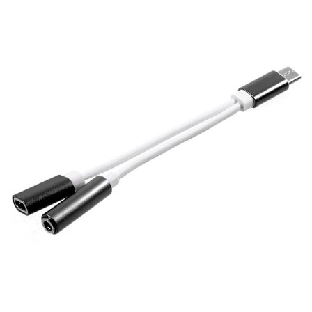 USB typ C 3,5mm Aux Audio Laddning USB hona Port Splitter