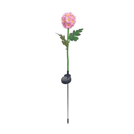 Chrysanthemum lampa LED solcellslampa vattentät dekorativa lampor utomhus trädgård innergård dekor total höjd är 74 cm (rosa)