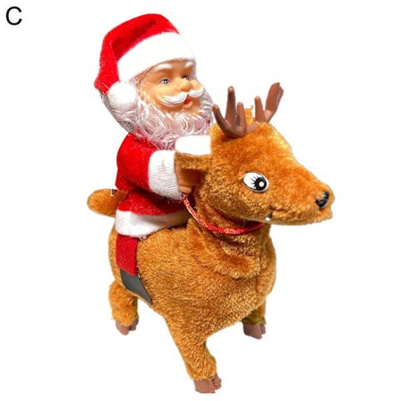 Joulukoriste Kävely Novelty Muovi Hirvi Vetää Reki Joulupukki Lelu Juhliin