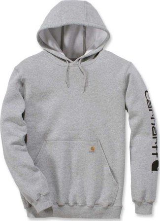 Carhartt Workwear Carhartt M's Sleeve Logo Hooded Sweatshirt Heather Grey/Black