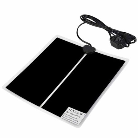 14W Reptil Värmematta med Temperaturjustering - 110V Icke-självhäftande Avtagbar Under Tank Matta, Pålitlig Värmelösning för Sköldpadda