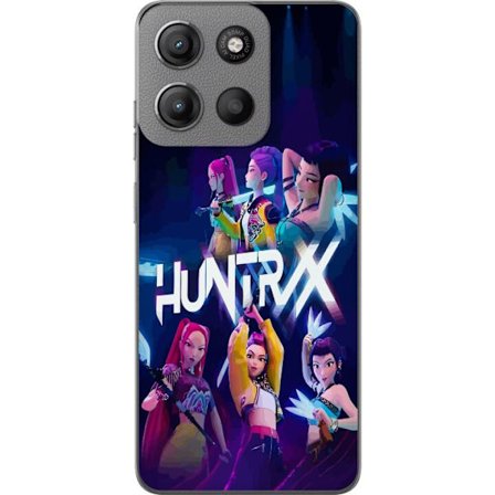 Kompatibel Mobilcover til Motorola Moto G15 Power Kpop-inspireret Huntrix-gruppe farverig scenetegning med pigekraft æstetik og neonbelysning