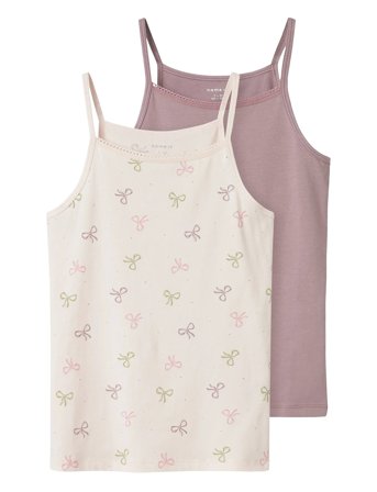 name it | Nkfstrap Top 2P Barely Pink Bow Noos | 116