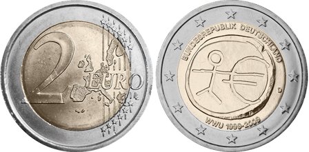 Tyskland 2009 - 10 år for Den Økonomiske og Monetære Union - 2 euro mønt