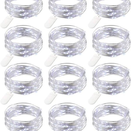 12 st batteridrivna mini LED-slingor, 20 LED koppartrådslampor, 2mb