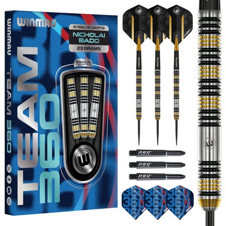 Nicholai Bado 90% Tungsten Signature Darts 23g | Red Dragon Steel Tip Darts 23g | Winmau