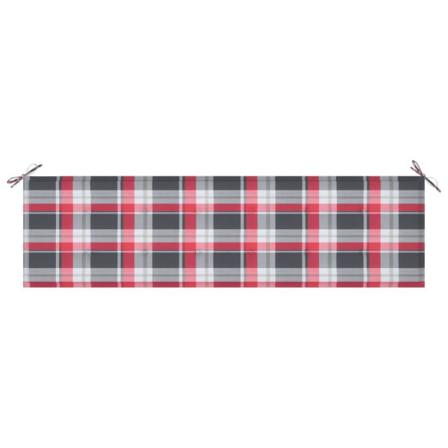 Vidaxl Dyna För Trädgårdsbänk Rött Rutmönster 180x50x4 Cm Tyg Multifärg