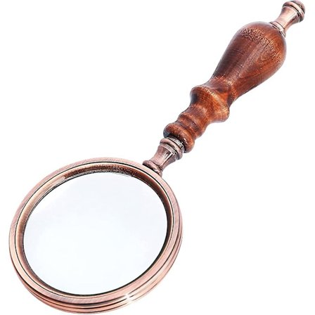 10x Vintage Leseforstørrelsesglass med trehåndtak, håndholdt forstørrelsesglasslinse Forstørrelsesglass med optisk glass Forstørrelsesglasslinse 