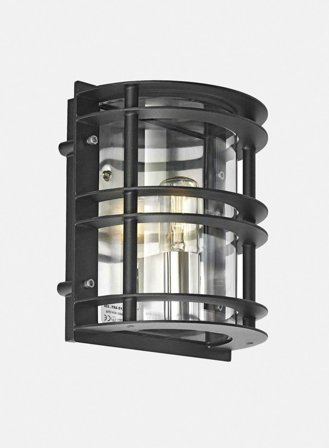 Stockholm 226 utelampe - sort/klar