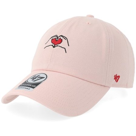 47 Brand - Rosa unconstructed Keps - Base Runner Clean Up Cap-Love-Pink Dad Cap @ Hatstore