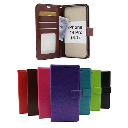 Crazy Horse Wallet Iphone 14 Pro (6.1) Hotpink