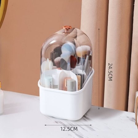 Sminkborste Förvaringslåda Borsthållare VIT MED LOCK MED LOCK