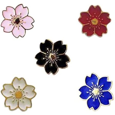 5-pack söta Sakura-broscher, Sakura-nålar Blombrosch Stor kragemärke Kläder Väska Tillbehör för kvinnor män flickor pojkar