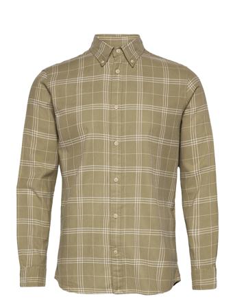 Slhslimflannel Shirt Ls Brown Selected Homme