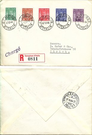 Italien 1944 - MICHEL 1A/5A - Stemplet