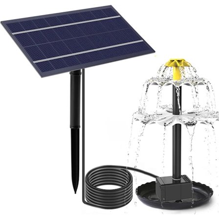 4 W solcelledrevet fontenepumpe for fuglebad med 9 dyser, solcelledrevet fontenepumpe for hagedam, basseng, akvarium, fiskedam og utendørsområde